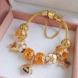 NEW Sterling Silver Summer Bumble Bee Charm Bracelet